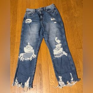 Women’s Distressed Blue Denim Jeans